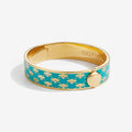 Bee Sparkle Trellis Turquoise Gold Hinged Bangle