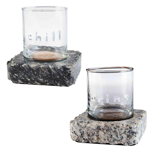 Gray Dof Glass And Chilling Stone Set