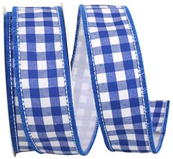 Gingham Cobalt Ribbon 1 1/2 inch