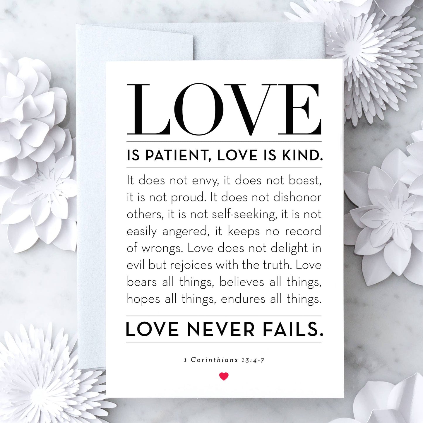 “1 Corinthians 13: 4-7” Greeting Card