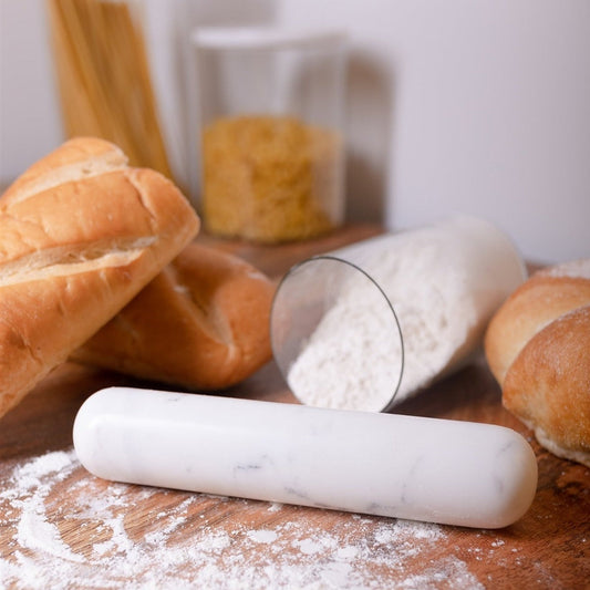 White Marble Rolling Pin w/ Base