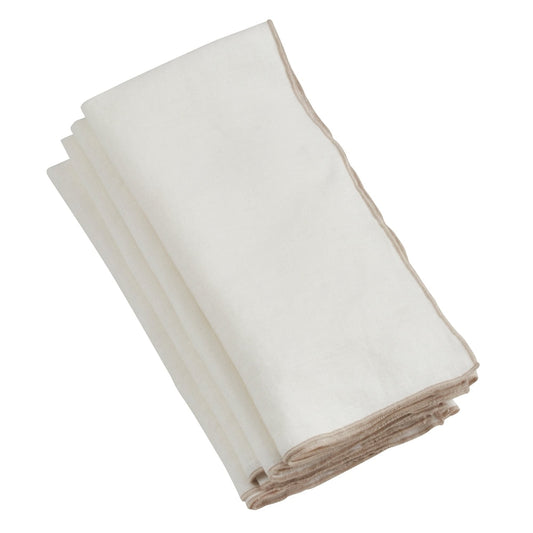 Ivory Stonewashed Stitch Border Napkin