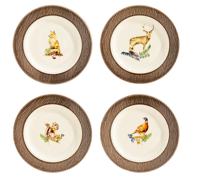 Forest Walk Side/Cocktail Plate Assorted Set/4