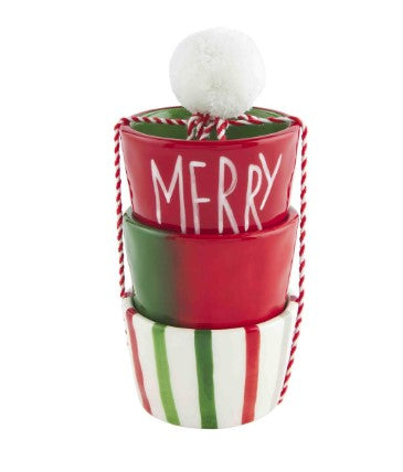 Merry Christmas Painted Ramekin Set