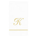 K Hemstitch Script Single Initial Paper Guest Towel Napkins - 15 Per Package