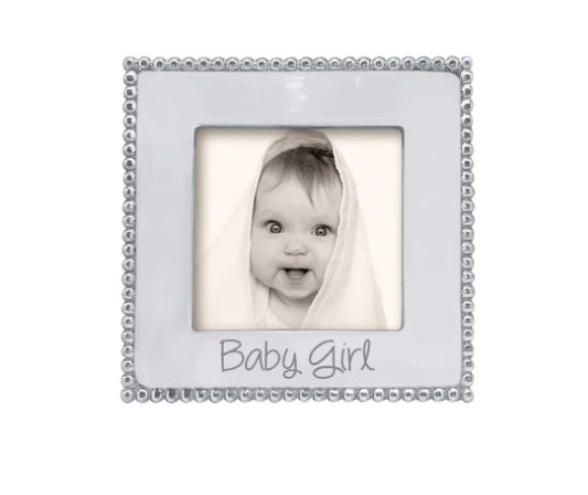 BABY GIRL Beaded 4x4 Frame