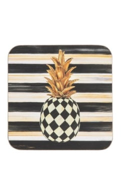 Pineapple Cork Back Coasters, set of 4