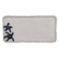 White & Blue Star Fish Plate Large