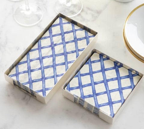 Blue Lattice Guest Napkin