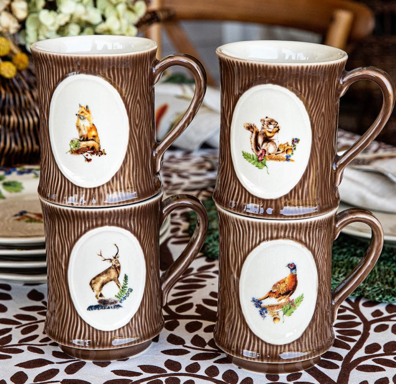 Forest Walk Animal Mug Assorted Set/4