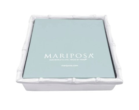 Bamboo White Napkin Box with Insert