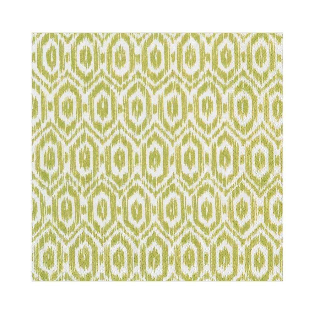 Amala Ikat Paper Luncheon Napkins in Green - 20 Per Package