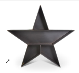 50.5 Inch Dark Metal Star Wall Shelf