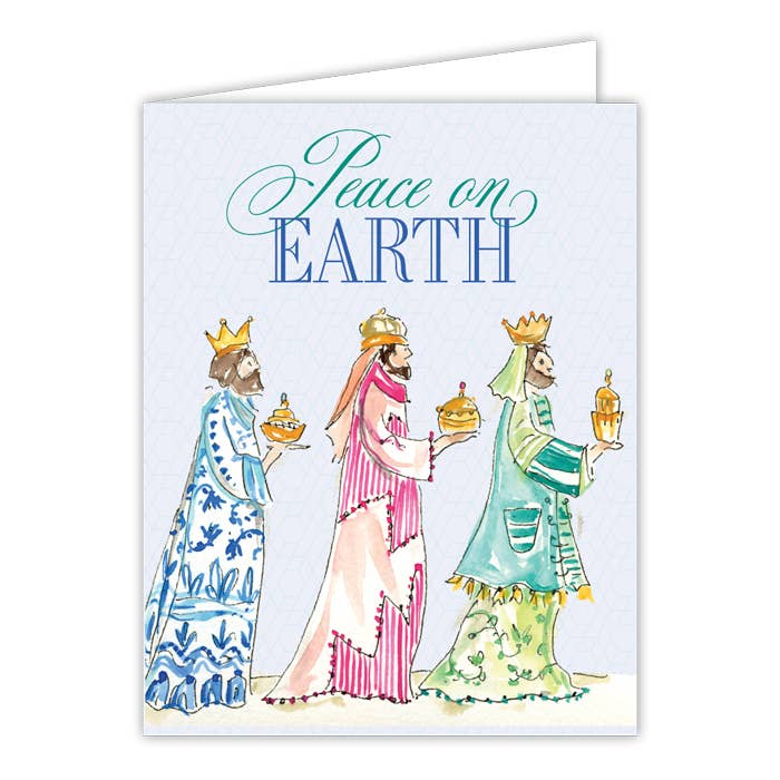 Peace on Earth Handpainted Wisemen Greeting Card
