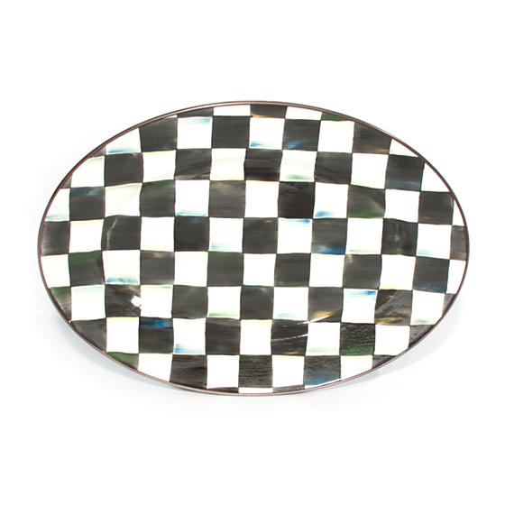 Courtly Check Enamel Oval Platter - Large