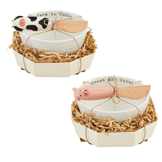 Farm Cow Tidbit Bowl Set