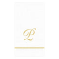 P Hemstitch Script Single Initial Paper Guest Towel Napkins - 15 Per Package