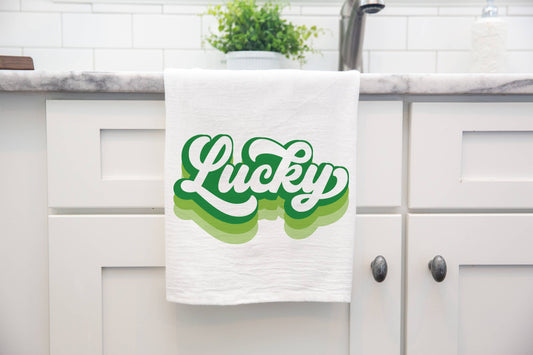 St Patrick's Day Retro Lucky Kitchen Towel