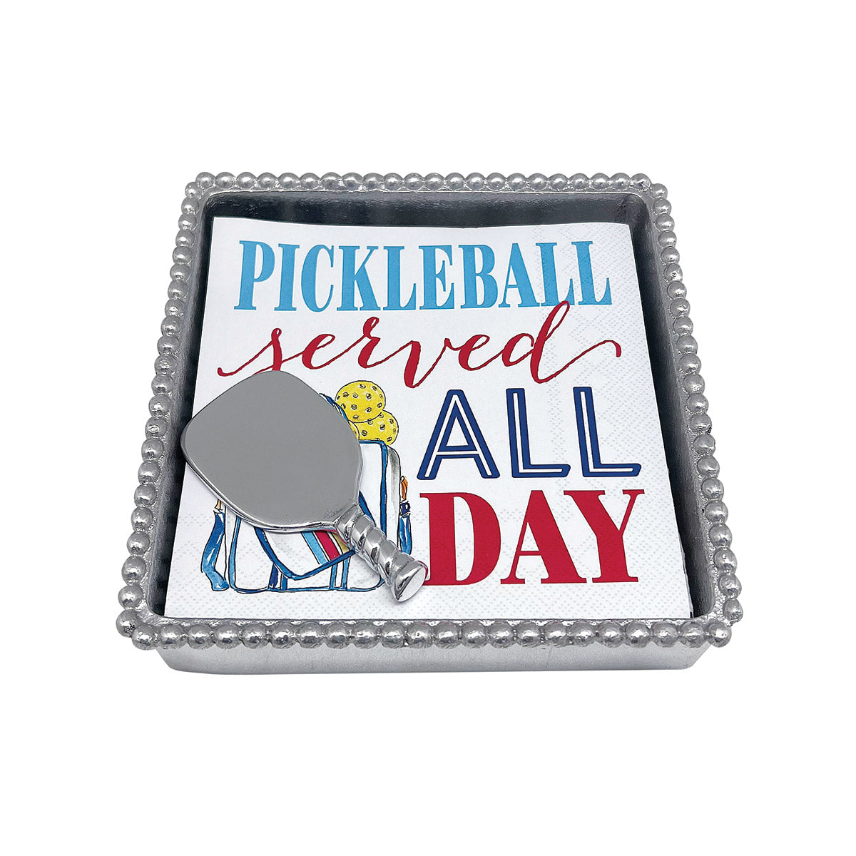 Pickleball Beaded Napkin Box Set