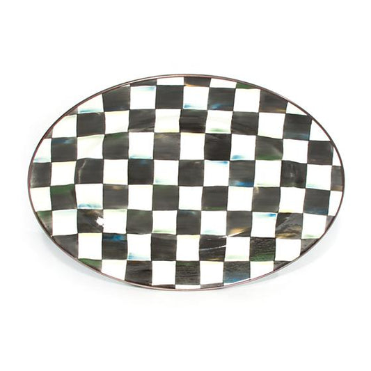 Courtly Check Enamel Oval Platter - Medium