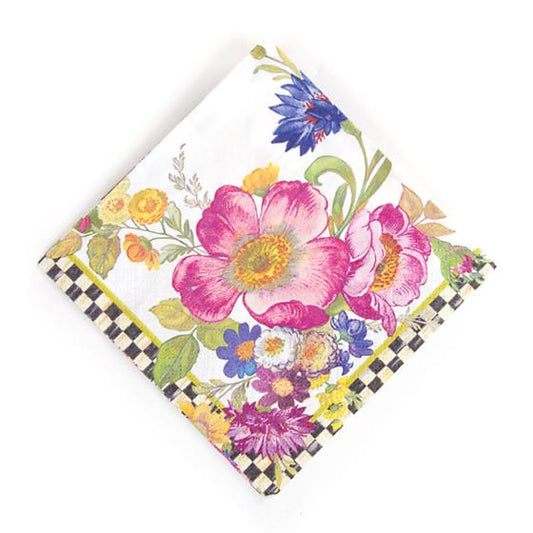 Flower Market Paper Napkins - Cocktail - White