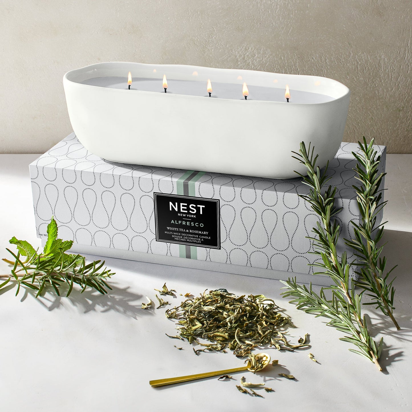 White Tea & Rosemary Alfresco Multi-Wick Decorative Candle