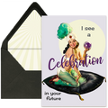 Genie Pinup Celebration Greeting Card