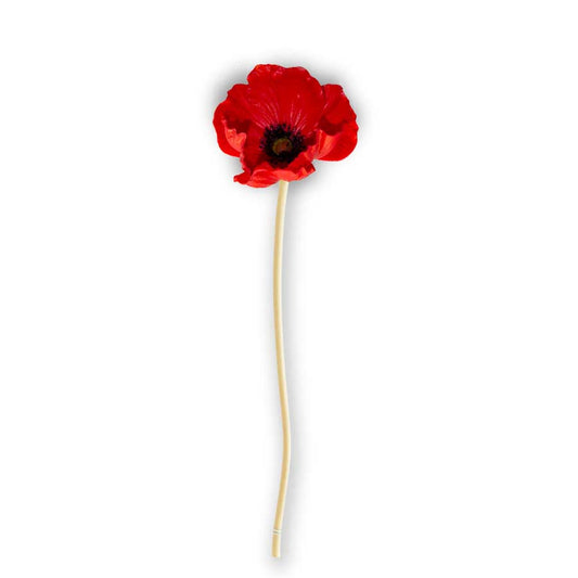 Red Real Touch Mini Poppy Stem