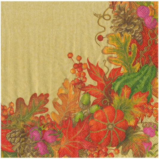 Harvest Garland Gold Napkin Dinner - 20 Per Package