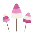 Medium Pink Candy Corn Stake
