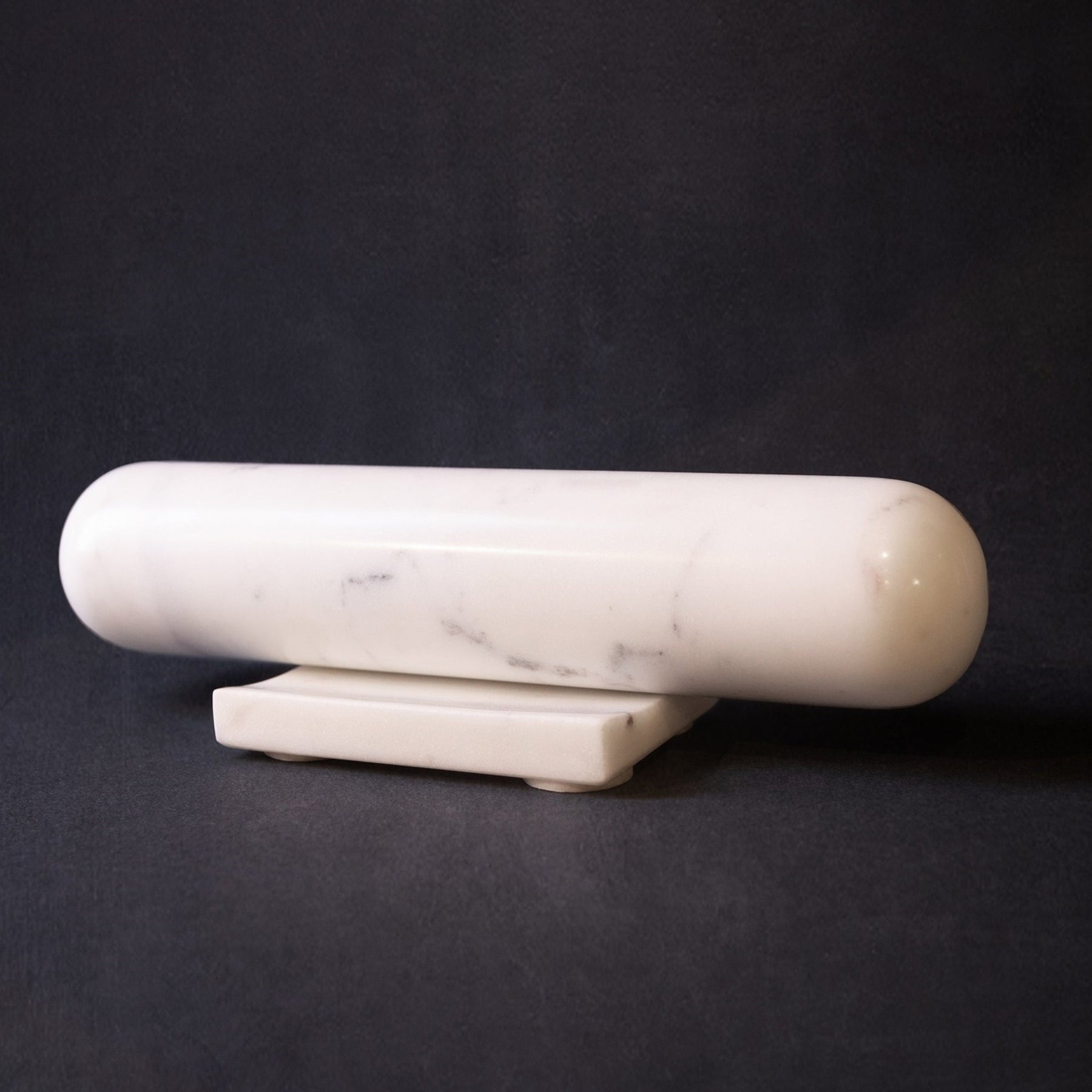 White Marble Rolling Pin w/ Base