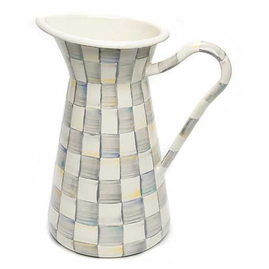 Sterling Check Enamel Practical Pitcher - Large