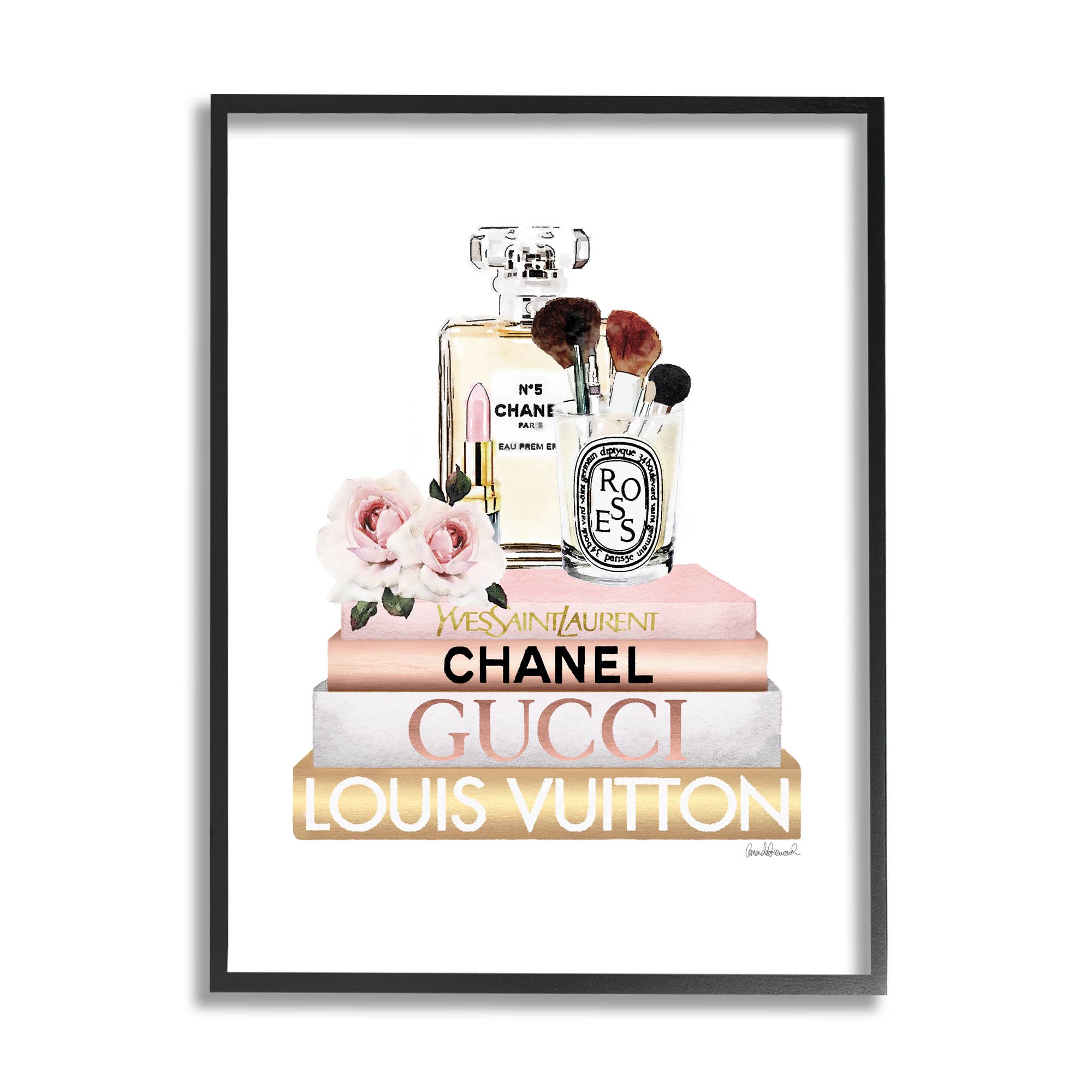 Fashion Essentials with Iconic Glam Brands Framed