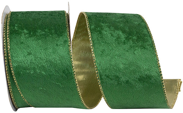 Green Velvet Metallic Wired Edge