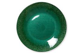 Glitter Glass Charger Emerald