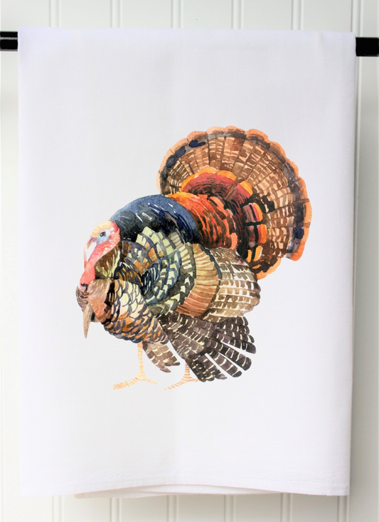 Watercolor Turkey Flour Sack Towel