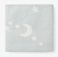 Pale Blue Celestial Wreath Cotton Knit Baby Blanket