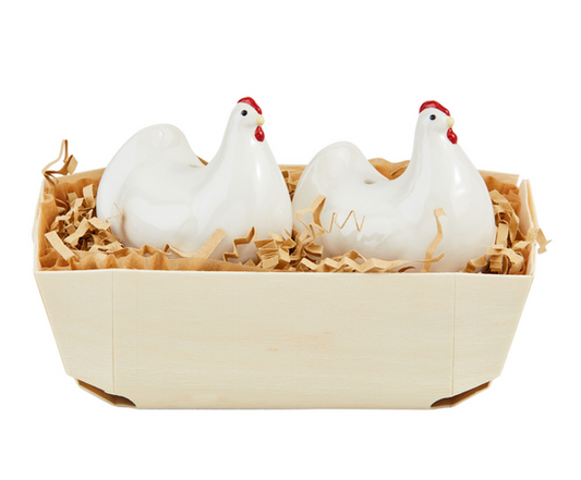 Farm Hen Salt & Pepper Basket