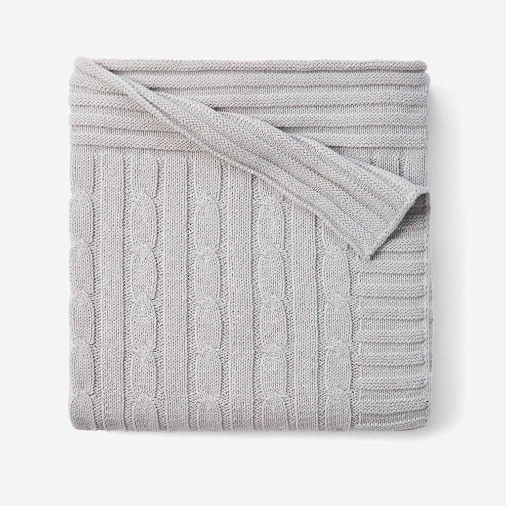 Gray Cable Knit Baby Blanket