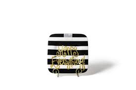 Black Stripe Happy Everything! Mini Platter 9.25