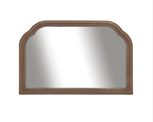 Wood Half Mirror 36x24 Brown