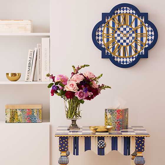 Royal Check Tile Wall Clock