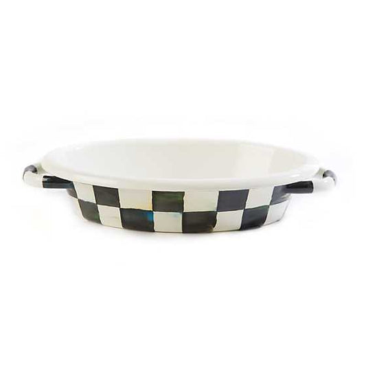 Courtly Check Enamel Oval Gratin Dish - Small