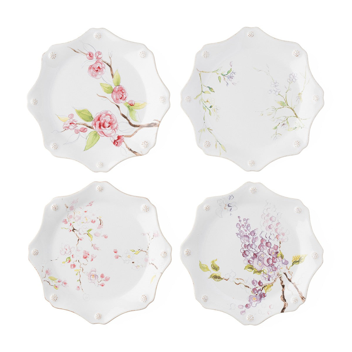 Floral Sketch Salad Set of 4