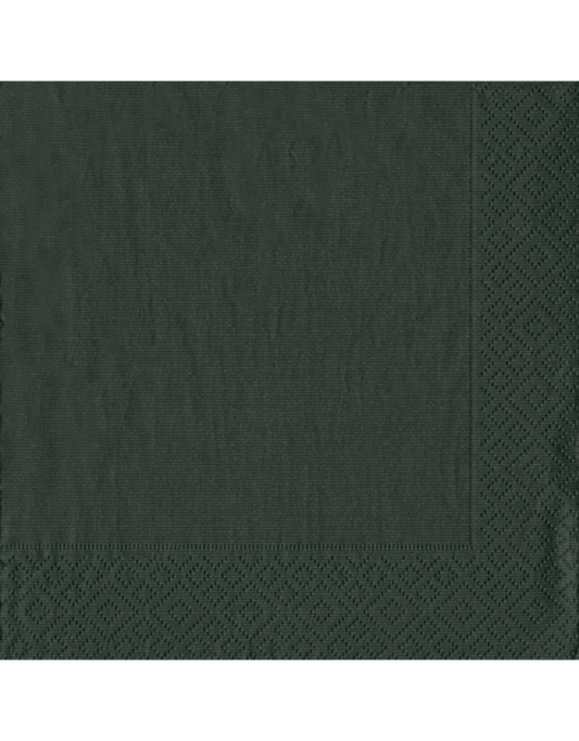 Grosgrain Black Paper Cocktail Napkins - 20 Per Package