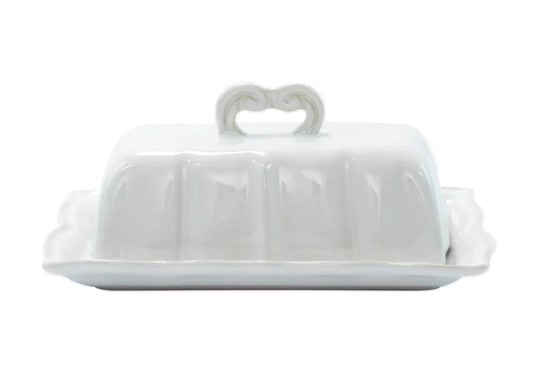 Incanto Stone White Baroque Butter Dish