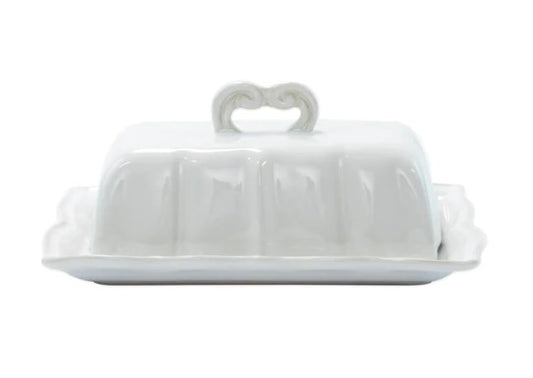 Incanto Stone White Baroque Butter Dish