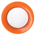Linen Border Paper Dinner Plates in Deep Orange - 8 Per Package