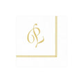 P Hemstitch Script Single Initial Paper Cocktail Napkins - 20 Per Package