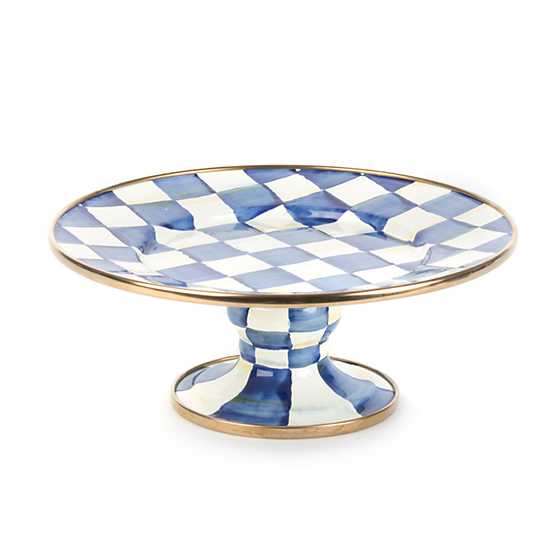 Royal Check Enamel Pedestal Platter - Mini